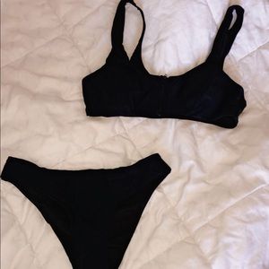 Black zip up bikini